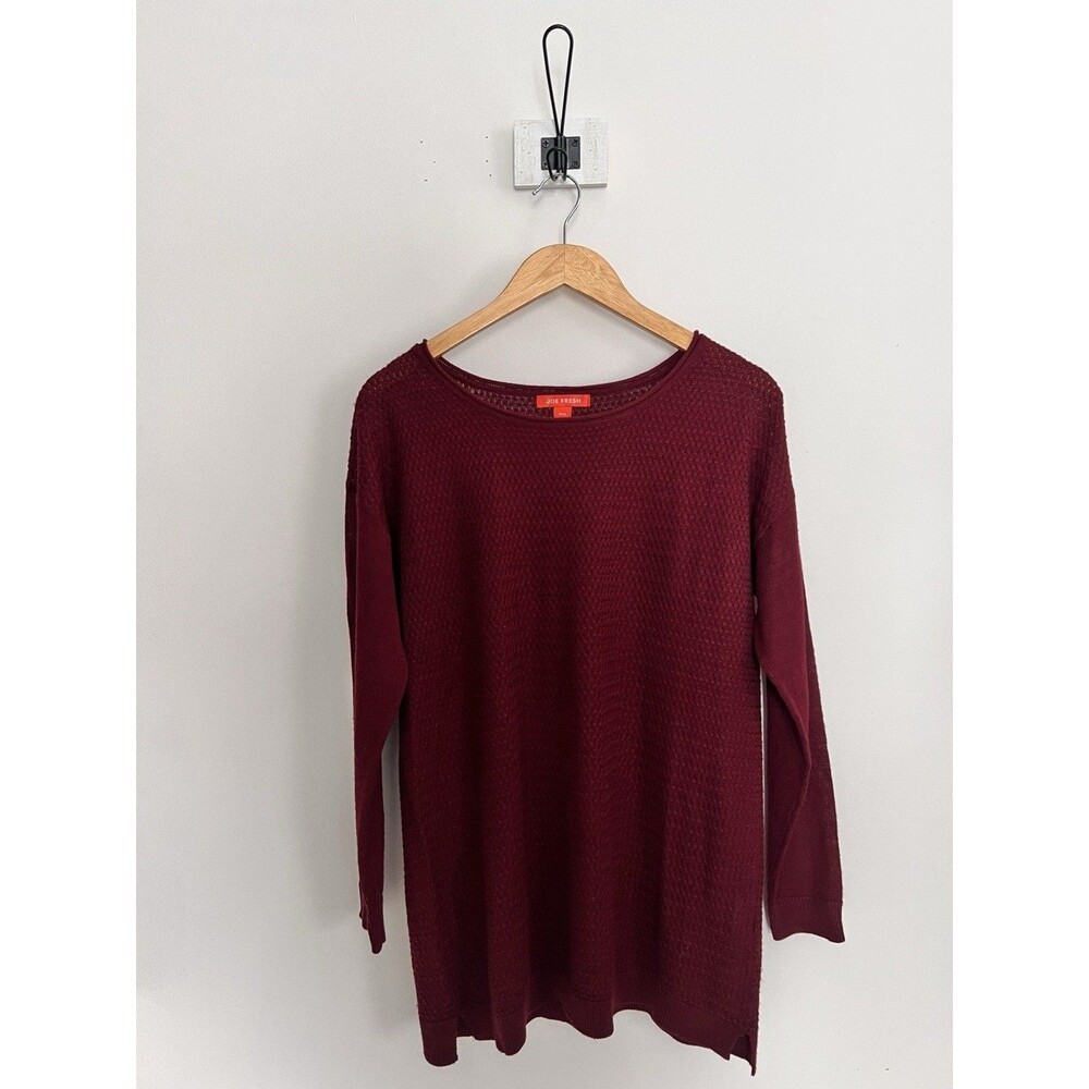 Women’s Joe Fresh M Sweater Tunic Maroon Long Sleeve